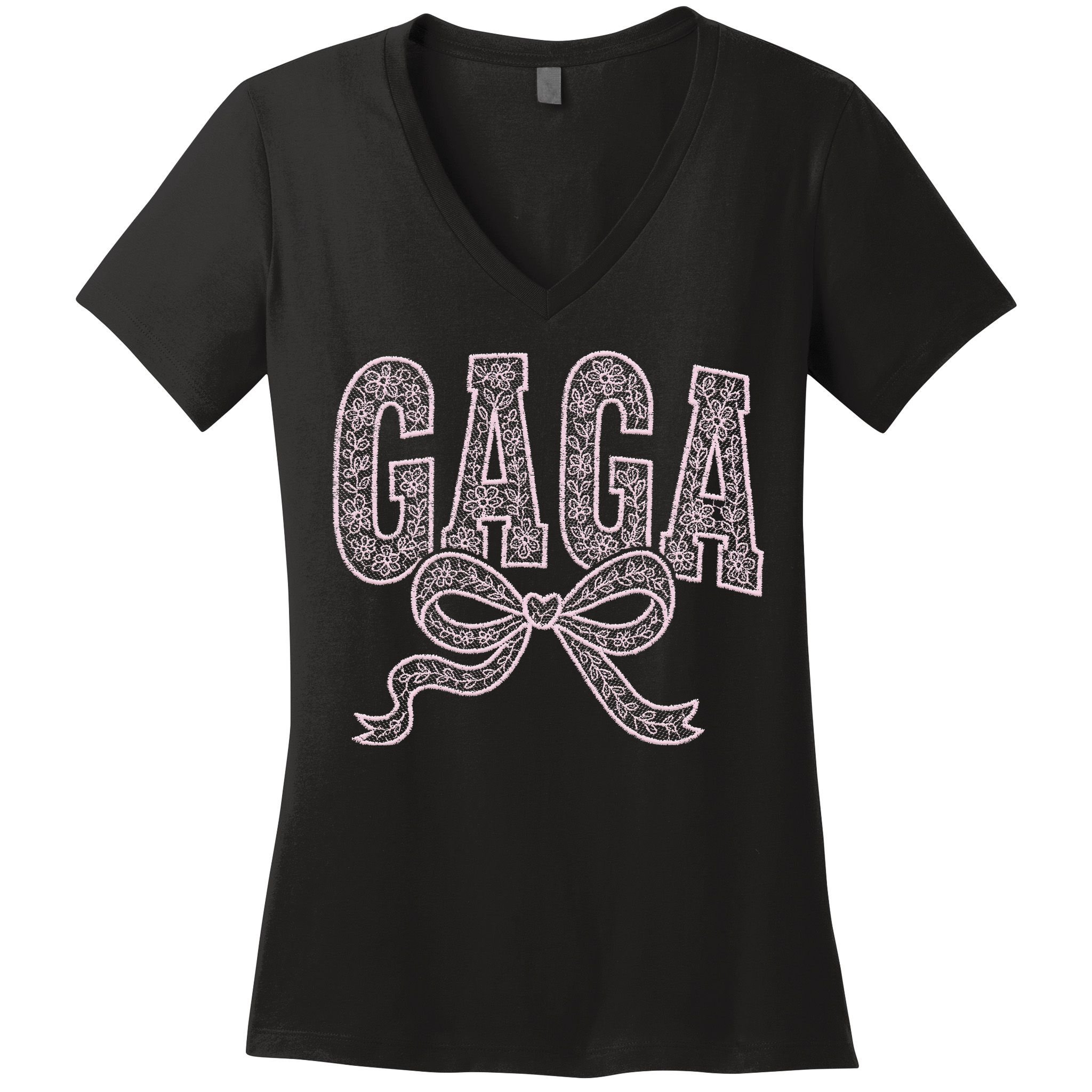Grandma Blessed Nana Gigi Lace Coquette Mothers Day Gaga Women's V-Neck T-Shirt