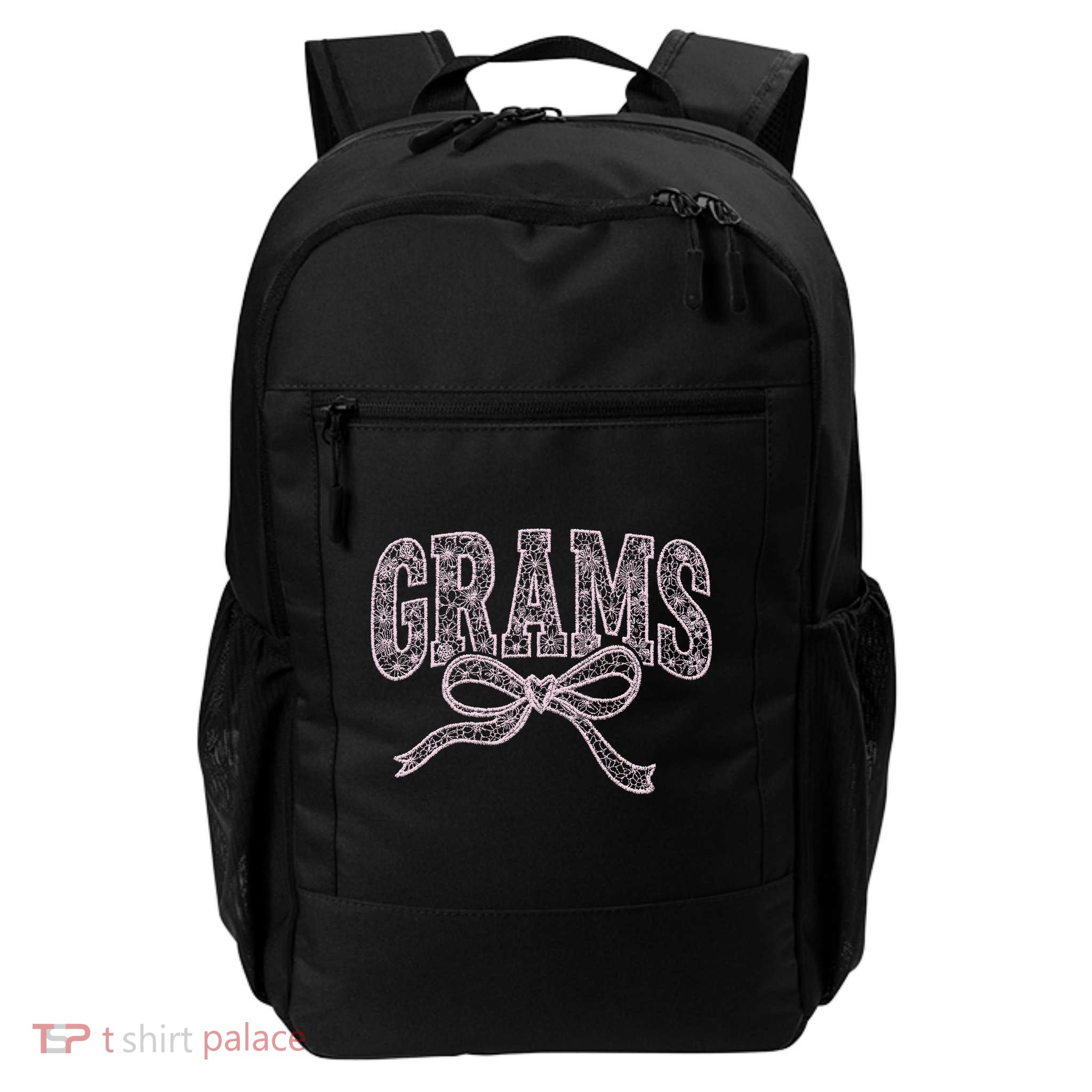 Grandma Blessed Nana Gigi Lace Coquette Mothers Day Grams Daily Commute Backpack