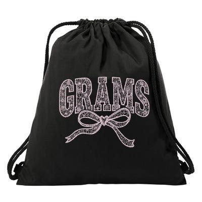 Grandma Blessed Nana Gigi Lace Coquette Mothers Day Grams Drawstring Bag