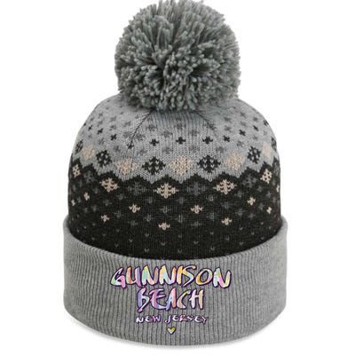 Gunnison Beach New Jersey Gunnison Beach Nj Watercolor The Baniff Cuffed Pom Beanie