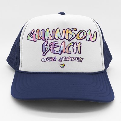 Gunnison Beach New Jersey Gunnison Beach Nj Watercolor Trucker Hat