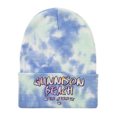 Gunnison Beach New Jersey Gunnison Beach Nj Watercolor Tie Dye 12in Knit Beanie