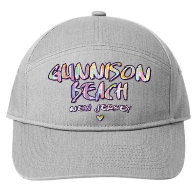 Gunnison Beach New Jersey Gunnison Beach Nj Watercolor 7-Panel Snapback Hat