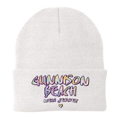 Gunnison Beach New Jersey Gunnison Beach Nj Watercolor Knit Cap Winter Beanie