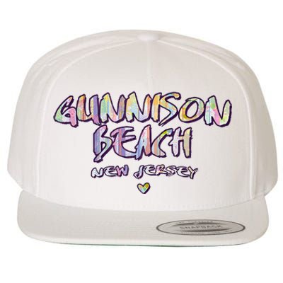 Gunnison Beach New Jersey Gunnison Beach Nj Watercolor Wool Snapback Cap