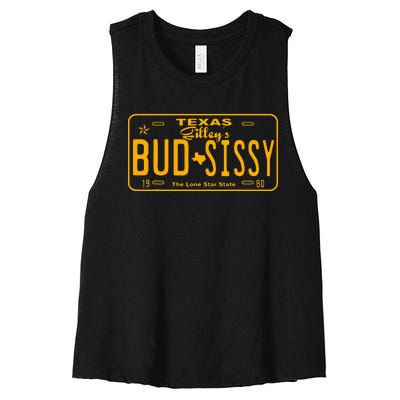 GilleyS Bud N Sissy Texas Cowboy Women's Racerback Cropped Tank