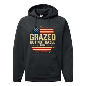 Grazed But Not Dazed 2024 Election Supporter Performance Fleece Hoodie