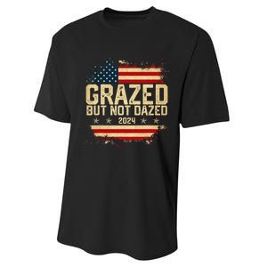 Grazed But Not Dazed 2024 Election Supporter Performance Sprint T-Shirt