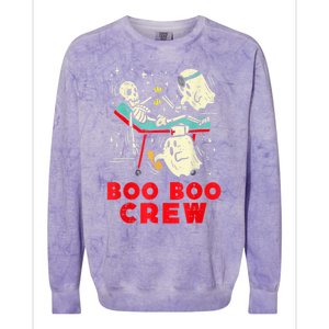 Ghost Boo Nurse Crew Witch Skeleton Halloween Spooky Season Gift Colorblast Crewneck Sweatshirt