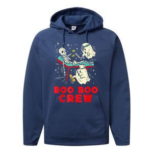 Ghost Boo Nurse Crew Witch Skeleton Halloween Spooky Season Gift Performance Fleece Hoodie