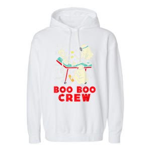 Ghost Boo Nurse Crew Witch Skeleton Halloween Spooky Season Gift Garment-Dyed Fleece Hoodie