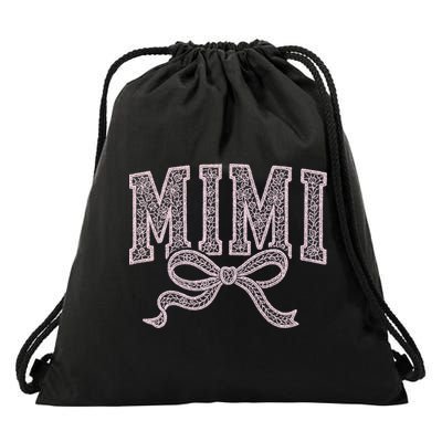 Grandma Blessed Nana Gigi Lace Coquette Mothers Day Mimi Drawstring Bag