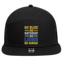 Go Blue On Saturday Go Lion On Sunday 7 Panel Mesh Trucker Snapback Hat
