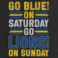 Go Blue On Saturday Go Lion On Sunday 7 Panel Mesh Trucker Snapback Hat