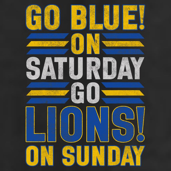 Go Blue On Saturday Go Lion On Sunday 7 Panel Mesh Trucker Snapback Hat