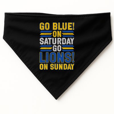 Go Blue On Saturday Go Lion On Sunday USA-Made Doggie Bandana