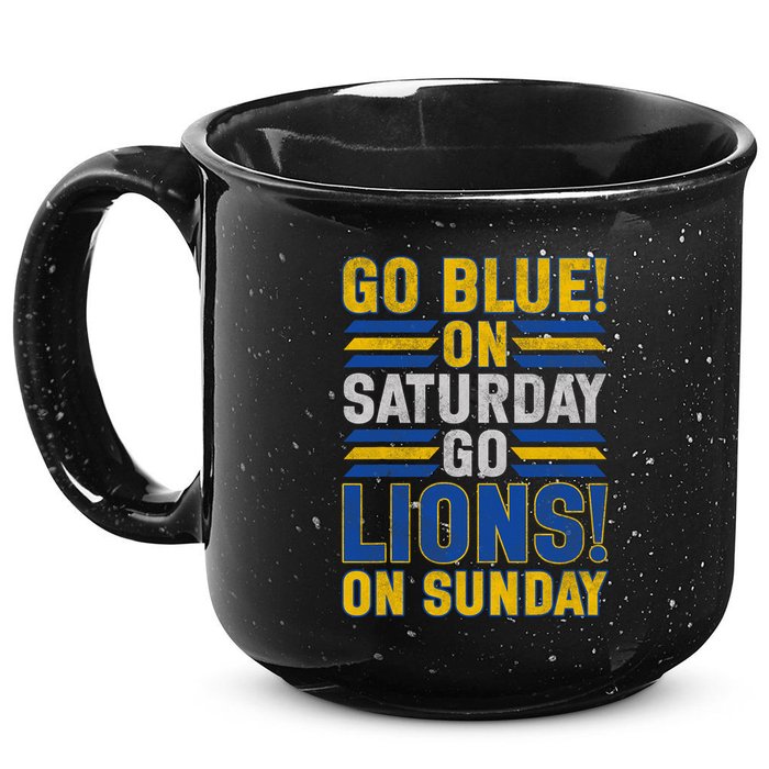 Go Blue On Saturday Go Lion On Sunday 15oz Campfire Ceramic Mug