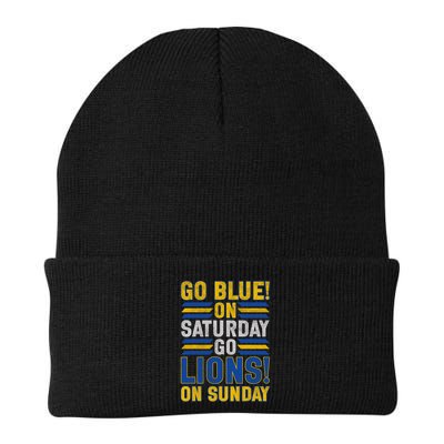 Go Blue On Saturday Go Lion On Sunday Beanie
