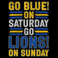 Go Blue On Saturday Go Lion On Sunday Drawstring Bag