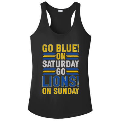 Go Blue On Saturday Go Lion On Sunday Ladies PosiCharge Competitor Racerback Tank