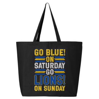 Go Blue On Saturday Go Lion On Sunday 25L Jumbo Tote