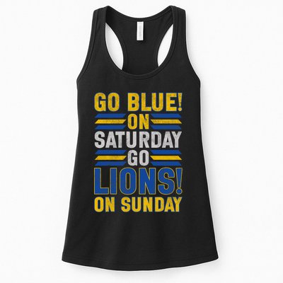 Go Blue On Saturday Go Lion On Sunday Womens Tank Top
