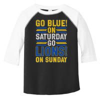 Go Blue On Saturday Go Lion On Sunday Toddler Fine Jersey T-Shirt