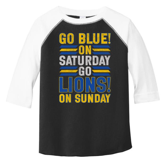 Go Blue On Saturday Go Lion On Sunday Toddler Fine Jersey T-Shirt