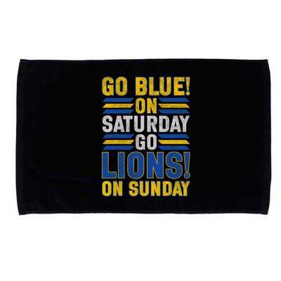 Go Blue On Saturday Go Lion On Sunday Microfiber Hand Towel