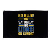 Go Blue On Saturday Go Lion On Sunday Microfiber Hand Towel