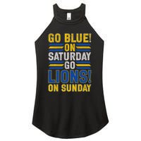 Go Blue On Saturday Go Lion On Sunday Women's Perfect Tri Rocker Tank
