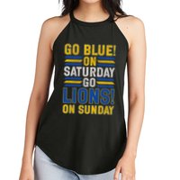 Go Blue On Saturday Go Lion On Sunday Women's Perfect Tri Rocker Tank