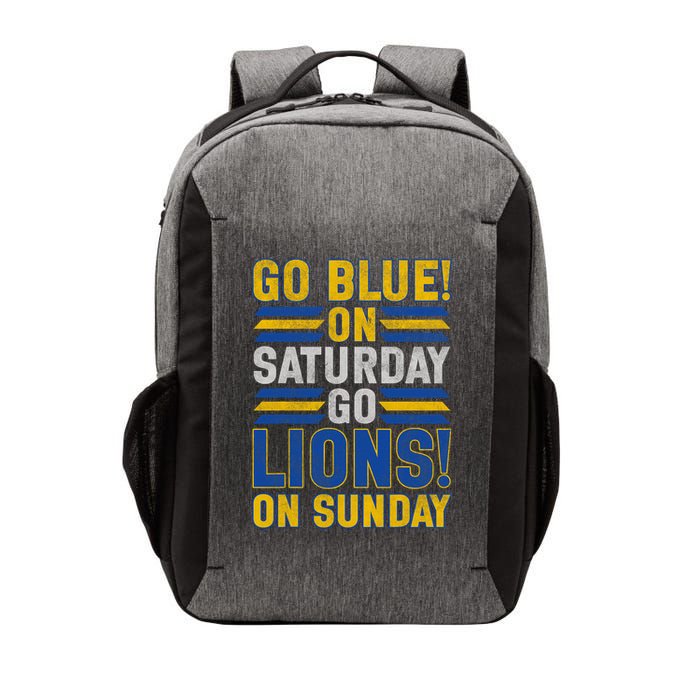 Go Blue On Saturday Go Lion On Sunday Vector Backpack