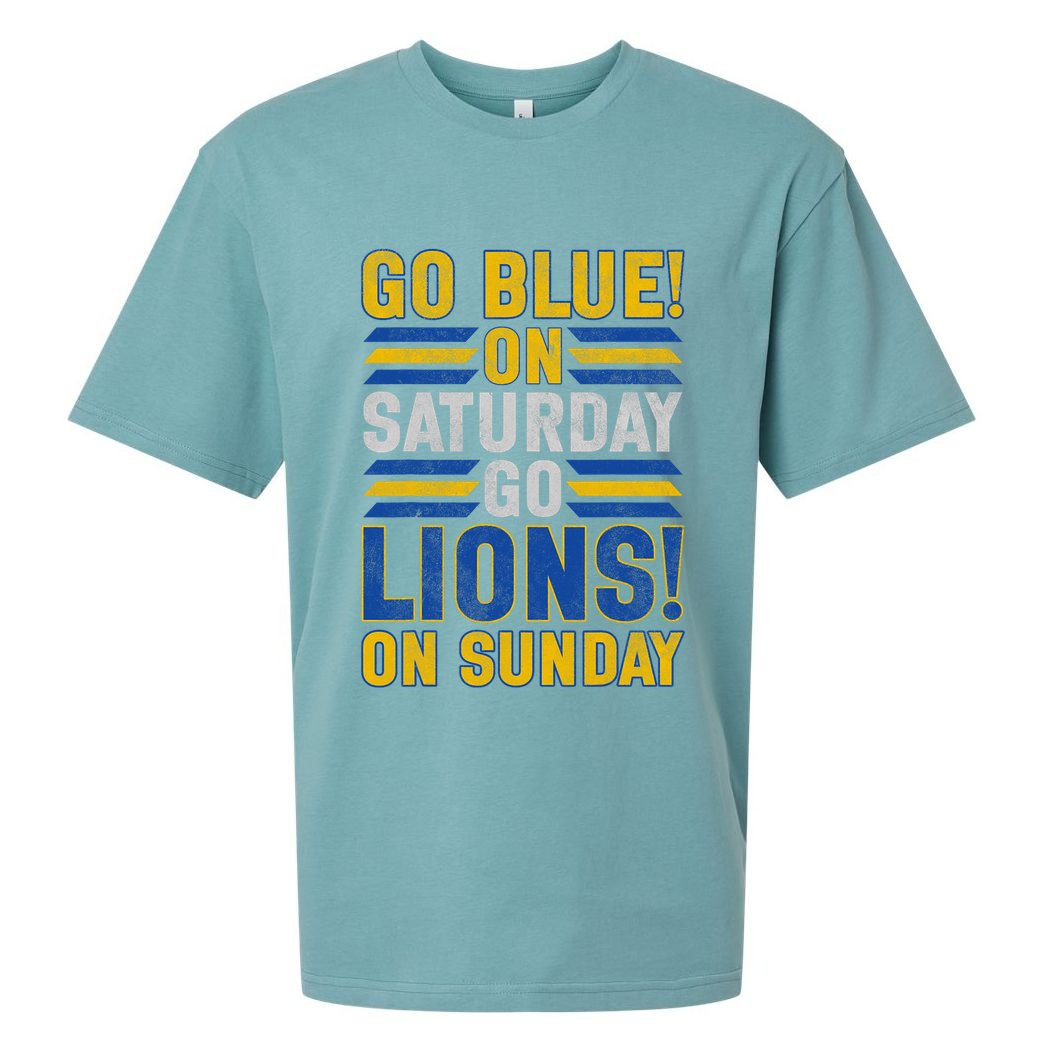 Go Blue On Saturday Go Lion On Sunday Sueded Cloud Jersey T-Shirt