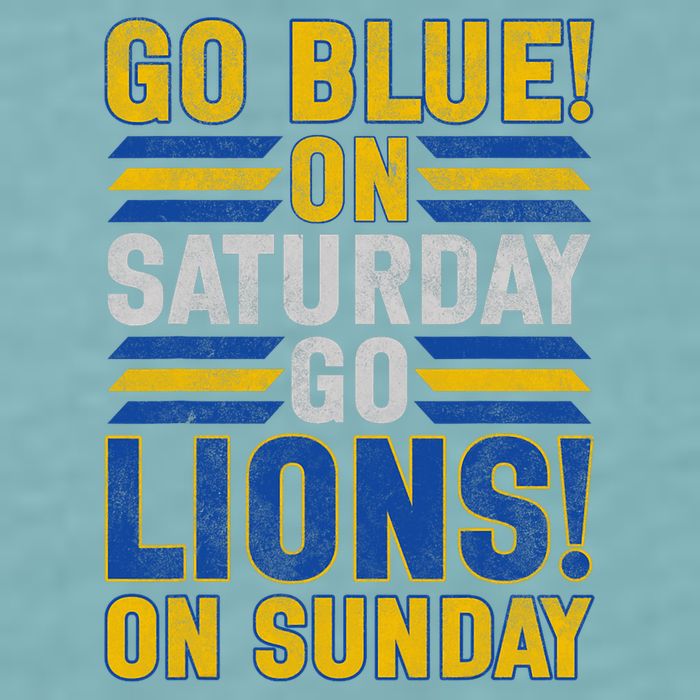 Go Blue On Saturday Go Lion On Sunday Sueded Cloud Jersey T-Shirt