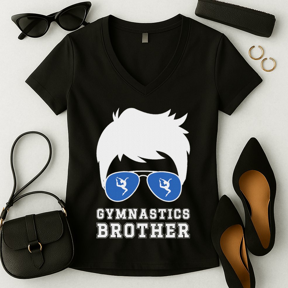 Gymnastics Brother Of A Gymnast Brother Women's V-Neck T-Shirt