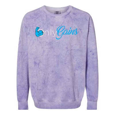 Gym Bodybuilder Only Gainz Only Gains Colorblast Crewneck Sweatshirt