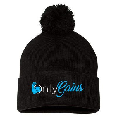 Gym Bodybuilder Only Gainz Only Gains Pom Pom 12in Knit Beanie