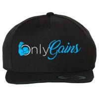 Gym Bodybuilder Only Gainz Only Gains Wool Snapback Cap