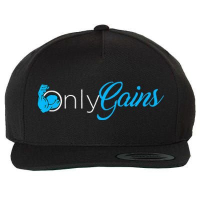 Gym Bodybuilder Only Gainz Only Gains Wool Snapback Cap