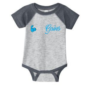 Gym Bodybuilder Only Gainz Only Gains Infant Baby Jersey Bodysuit