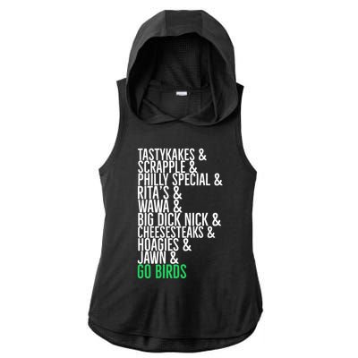 Go Birds. (Only Philly People Understand) Ladies PosiCharge Tri-Blend Wicking Draft Hoodie Tank