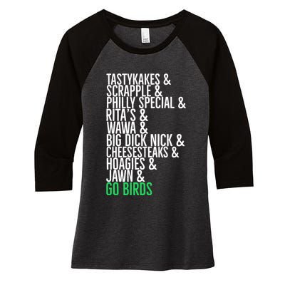 Go Birds. (Only Philly People Understand) Women's Tri-Blend 3/4-Sleeve Raglan Shirt