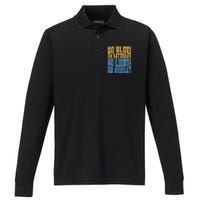 Go Blue On Saturday Go Lion On Sunday Football Fan Performance Long Sleeve Polo