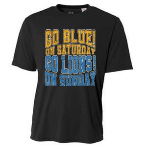 Go Blue On Saturday Go Lion On Sunday Football Fan Cooling Performance Crew T-Shirt