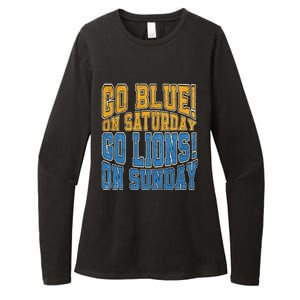 Go Blue On Saturday Go Lion On Sunday Football Fan Womens CVC Long Sleeve Shirt