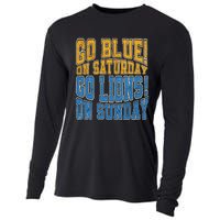 Go Blue On Saturday Go Lion On Sunday Football Fan Cooling Performance Long Sleeve Crew