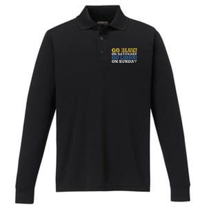 Go Blue On Saturday Go Lions On Sunday Performance Long Sleeve Polo