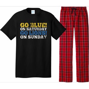 Go Blue On Saturday Go Lions On Sunday Pajama Set