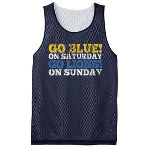 Go Blue On Saturday Go Lions On Sunday Mesh Reversible Basketball Jersey Tank